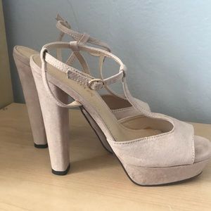Blush T-strap platform Heel